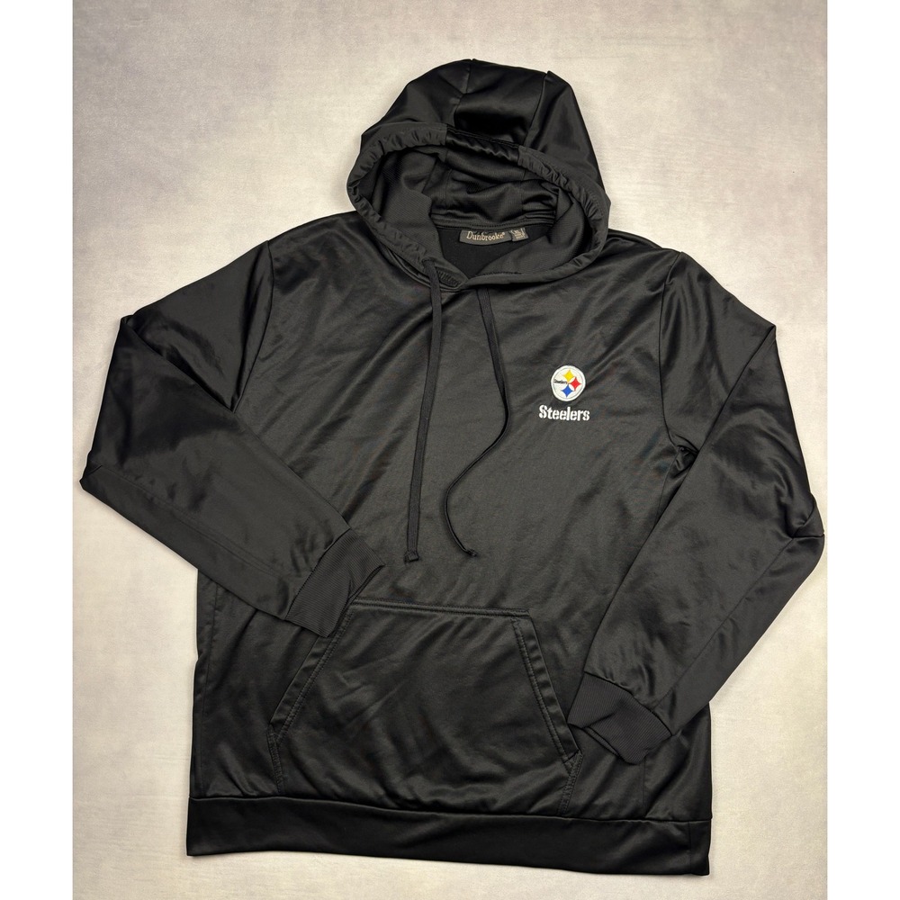 Dunbrooke Pittsburgh Steelers Mens XL Black Performance Hoodie Sweatshirt 8436